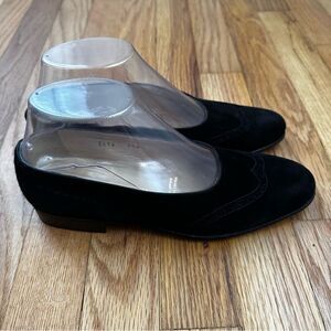 Silvia Fiorentina Suede Leather Flats Black Women’s Size 7.5 Made in Italy